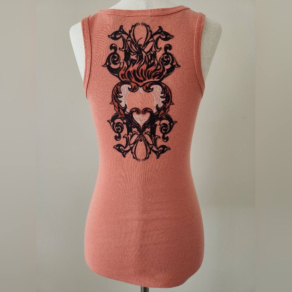 Harley Davidson Tank Top with Artistic Back Design